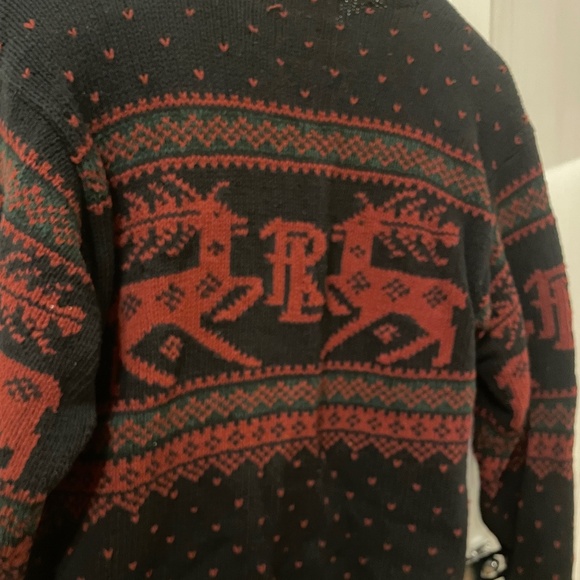 Rare Polo Ralph Lauren Vintage '90's Cotton Knit Reindeer holiday Sweater Sz S - Picture 4 of 7